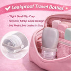 2 oz Travel Bottles, Leakproof Silicone Squeeze Bottle Mini Travel Size Container for Toiletries Lotion Shampoo and Conditioner Liquid Salad Dressing to go Condiment, TSA Approved, 4 Pack