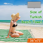 Set of 6 Turkish Beach Towel, Cotton Beach Towels, 36 x 71 Inches Turkish Towel, Sand Free, Quick Dry, Lightweight Beach Towels for Adult Green