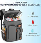 BAGPARKK Insulated Cooler Backpack,33/45 Cans Multifunctional Double Deck Leakproof Cooler Bag with Sternum Strap,Large Capacity Lightweight Travel Camping Beach Backpack
