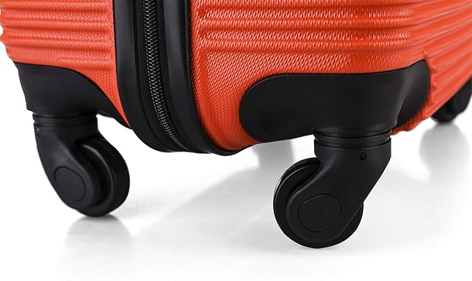 InUSA ROYAL Hardside Spinner Luggage with Ergonomic Handles | Spacious Travel Suitcase with Four Spinner Wheels and Studs | 24 Inch Medium Hardside Spinner Luggage | Orange