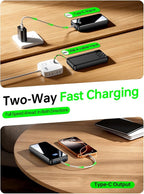 Portable Charger,50000mAh Power Bank Built-in Cable, 22.5W PD USB C In & Out Fast Charging, External Battery Pack with 6 Output & 2 Input, Travel Camping Essential for iPhone 17/16/15/14/13/12,Android