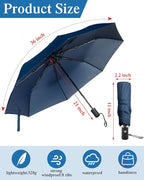 Yahenda 4 Pack Windproof Travel Umbrella Automatic Open & Close Folding Umbrellas for Rain Portable Umbrella Set for Men Women Backpack & Car Essentials