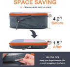 Cipway Compression Packing Cubes, See Through Mesh Luggage Organizer Bags, Travel Essentials for Carry on Suitcase with Laundry Bag and Clear Toiletries Bag（6Pcs,Grey）