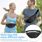 Crossbody Fanny Pack Large Capacity Waist Bag with Hidden Zipper Pockets Adjustable Strap Fanny Packs Waterproof Oxford Cloth Travel Belt Bag for Outdoor Shopping Travel Men Women (Black 60PCS)