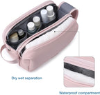 BAGSMART Toiletry Bag for Men, Travel Toiletry Organizer Dopp Kit Water-resistant Shaving Bag for Toiletries Accessories, Door Room Essentials,Beige-medium