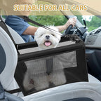 Dog Car Seat Foldable Dog Car Booster Seat Waterproof Breathable Oxford Travel Bag for Small to Medium Dogs, Puppies, and Pets-Pure Black