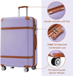 3 Piece Hardshell Luggage Sets 20"+24''+28" Expandable Hardside Luggages Spinner Suitcase with Spinner Wheels & TSA Lock,Lightweight Luggage Sets For Women Men Outdoor Travel Purple