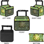 Car Backseat Organizer, PU Leather Back of Seat Cars Hanging Organizer with Pockets Leakproof Car Garbage Bag Hanging Cars Seat Storage Box Travel Accessories Foldable (Green Frog)