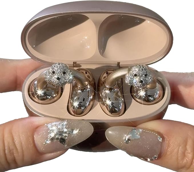 Rhinestone for Clip on Earbuds Open Ear Accessories, Elegant Zirconia Decorative Earphone Accessories, Removable Exquisite DIY Decoration