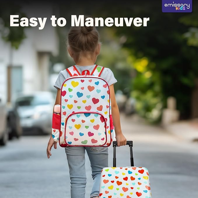 Emissary 5 Piece Kids Luggage Set - Carry On Suitcases With Wheels For Girls & Toddlers, Travel Luggage