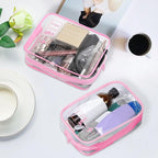AURUZA Clear Makeup Bag, TSA Approved Cosmetic Travel Toiletry Organizer, Quart Size Carry On Compliant, Water Resistant Airport Airline Essentials