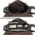 Evergoo Vintage Messenger Bag Unisex Shoulder Bags Canvas Satchel Cross Body Work Satchel Briefcase for 15.6 Inch Laptop