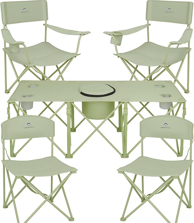 Camping Chair Set of 3, Outdoor Folding Camping Chairs for Heavy People with Cup Holder & Carry Bag,Collapsible Chair Include One Sofa Chair and Two Single Chair,Support up to 500lbs