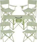 Camping Chair Set of 3, Outdoor Folding Camping Chairs for Heavy People with Cup Holder & Carry Bag,Collapsible Chair Include One Sofa Chair and Two Single Chair,Support up to 500lbs
