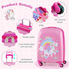 Goplus 2PC Kids Luggage, 12" & 16" Kids Carry On Luggage Set with 4 Spinner Wheels, Lightweight Rolling Spinner Suitcase for Children Toddlers Boys and Girls Travel