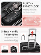 Tolino Carry on Luggage Checke Airline Approved,24 Inch Hardside Suitcase with Wheels TSA Lock, PC+ABS Lightweight Carry on Suitcases for Women and Men