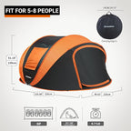 EchoSmile Pop Up Camping Tent, 2/4/6 Person Easy Setup Tent, Water Resistant Dome, Portable with Carry Bag