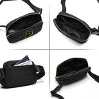 Gitus Belt Bag Fanny Pack Crossbody Bags with Initial Letter Patch Gifts for Wife Older Women Mother Coworker Bridesmaid Anniversary Travel Gifts Beach Gifts (Black-B)