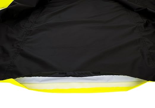 Portwest UH447 Waterproof Reversible Raincoat Hi Vis Reflective Long Safety Rain Jacket Yellow/Black, 3X-Large