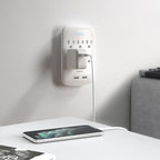 Oviitech 6 Outlet Surge Protector,900 Joules Wall Adapter Tap with 2 USB Charger, Dual 3.1A USB Ports, 3-Prong Wall Mount Outlet Plugs,ETL Listed,White