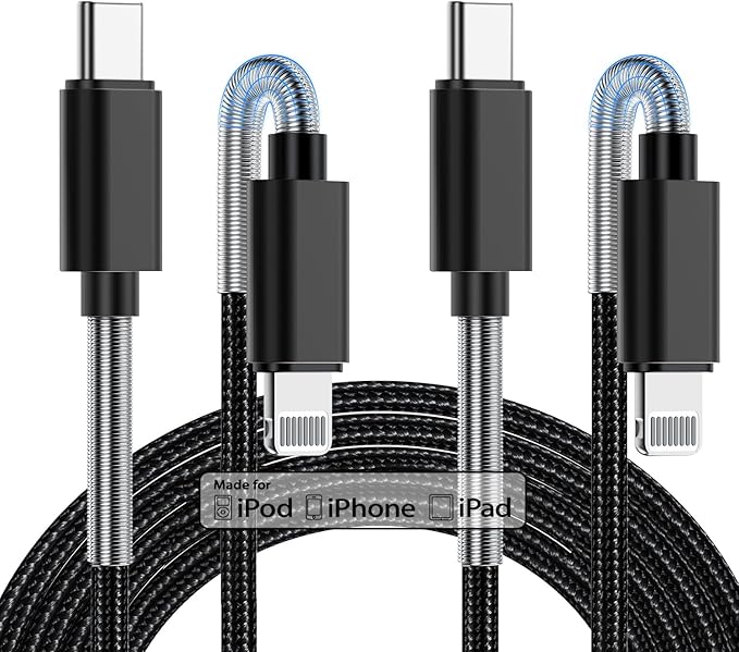 2Pack 10ft iPhone Fast Charger Cable, [Apple MFi Certified] Long USB C to Lightning Cable 10 Foot, High Fast 10 Feet Apple Charging Cord for Apple iPhone 14/14 Pro Max/13 Mini/12/11/XS/XR/8/7Plus,iPad