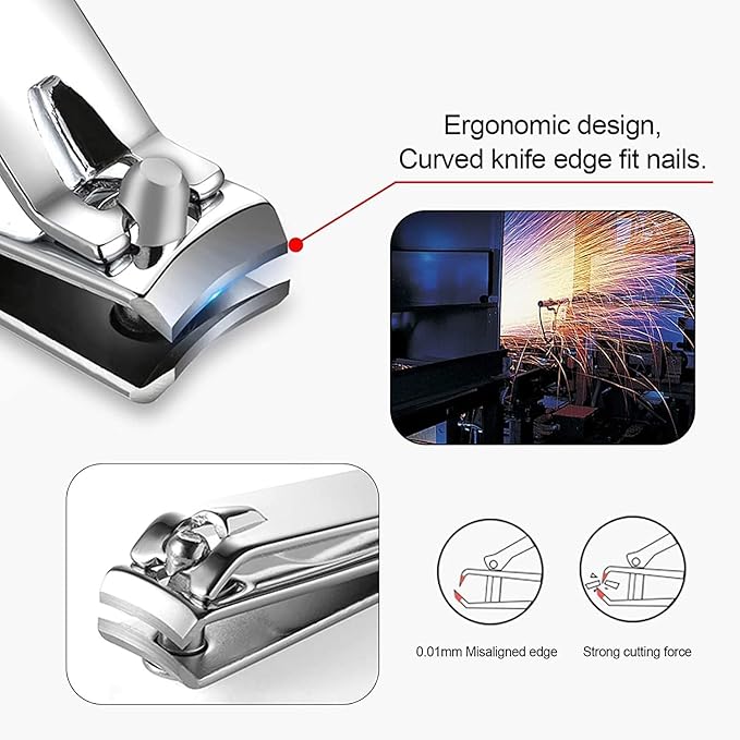 Manicure Set Women Men Nail Clipper Set Stainless Steel Toe Finger Nail Clippers Personal Care Tool with Case Travel Manicure Tool Nail Care Set Women Men Nail Grooming Kit Gifts for Mother Wife