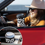 KJQJLY 3 Pack Reusable Iced Coffee Sleeves for Iced Coffee Cups or Drinks Reusable Neoprene Insulated Sleeves for Hot and Cold Drinks from Starbucks, Dunkin, And More (Cows)