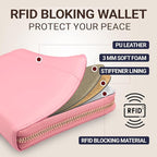 Travel Document Organizer - RFID Passport Wallet Case Family Holder Id Wristlet