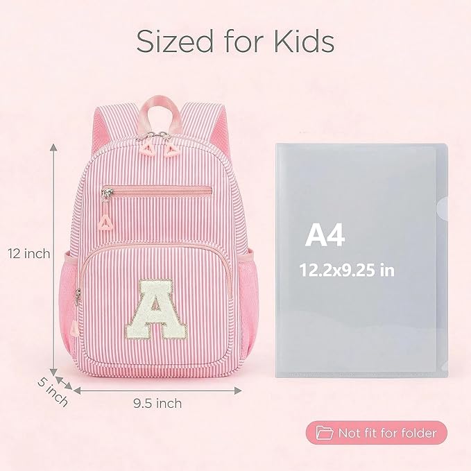Mini Toddler Backpack for Girls 2-4, Cute Personalized Preschool Kindergarten Backpack for Kids Birthday Gifts (Pink K)