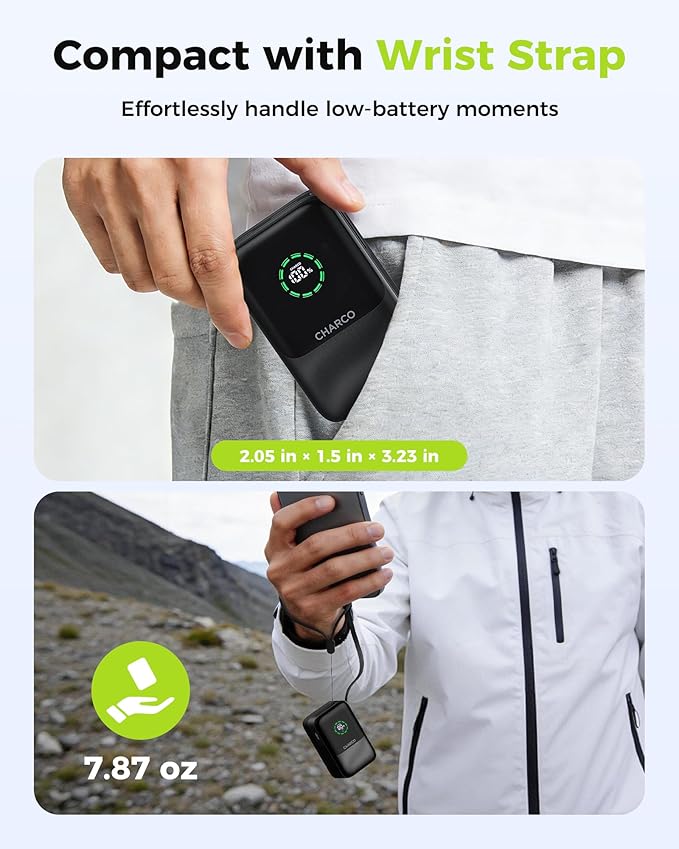 CHARCO Portable Charger Power Bank Fast Charging 45W, 10000mAh Battery Pack Charger Portable with Retractable USB C Cable, Travel Essential Powerbank Compatible with iPhone 17/16 Series, Samsung