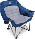 Bolosy Oversized Camping Chair Portable Folding Camping Chairs with Side Pocket Cup Holder and Carry Bag Heavy Duty Outdoor Camping Chairs for Adults, Fishing, Sports, Trip, Support 500lbs, Blue