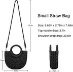 Womens Straw Beach Bag Woven Crossbody Shoulder Bags Top Handle Satchel Handbag Purse for Summer
