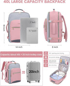 LOVEVOOK 40L Travel Backpack for Women & Men, Airline Approved Carry On Luggage with 3 Packing Cubes, TSA Overnight Bags, Waterproof Personal Item Bag, Weekender Essentials Backpacks fits 17" Laptop