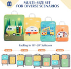 Gonex Compression Packing Cubes, 4pcs Expandable Storage Travel Luggage Bags Organizers, Travel Cubes for Suitcase Carry On (RV)