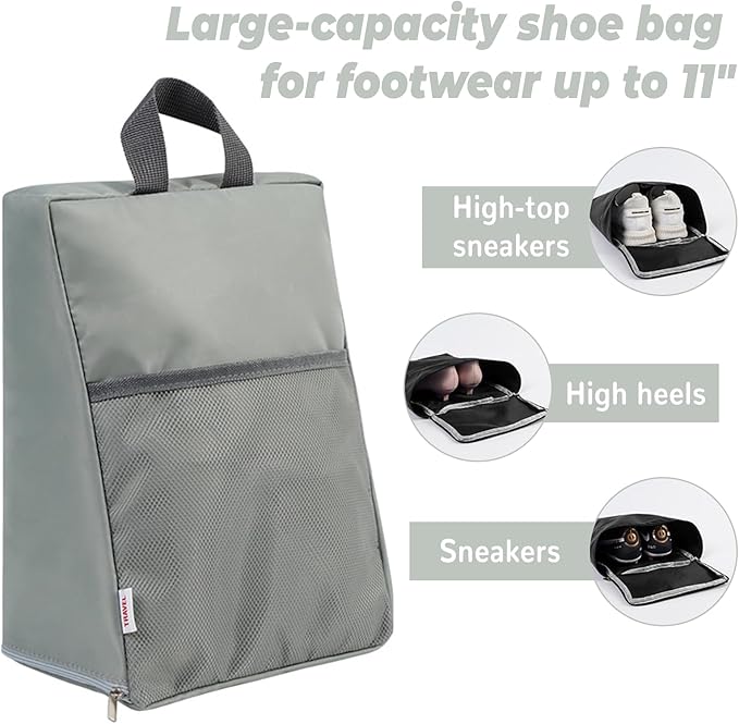 Shoe Bags for Travel Shoe Bag,2Pcs Travel Essentials Shoe Storage for Men Women(Black and Grey)