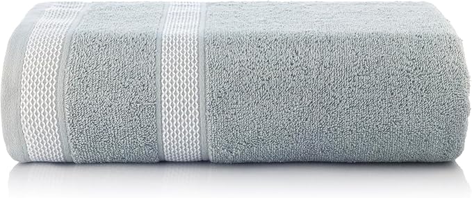 CASA COPENHAGEN Solitaire 4Pcs 100% Egyptian Cotton Large Designer Towels Gift Set- Grey Violet, 600 GSM, 55"x27", 4Bath Towels for Bathroom (Box Pack, Set for Women & Men)