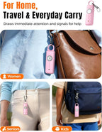 ESSAGER Personal Safety Alarm for Women, 130 dB Self Defense Siren, Rechargeable & Portable with Keychain and Carabiner, Low Battery Notice, LED Strobe Light for Kids, Seniors, College Students(Pink)