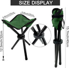 Folding Camping Stool Portable Outdoor Chair Use Height 13.7in Fishing Chair Seat for Camping Hiking Golf Hunting Hiking Outdoor Gardening and Travel Beach Maximum Weight Capacity 240 lbs(Green)