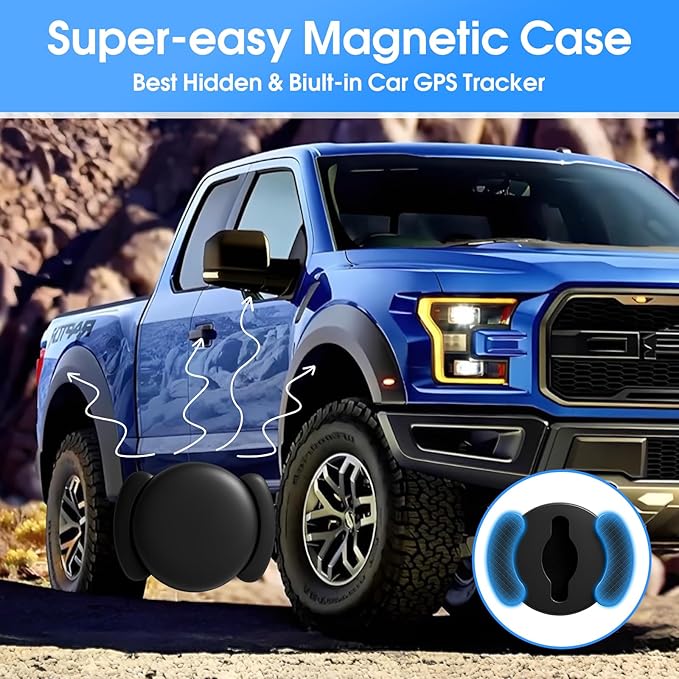 Mini GPS Tracker for Vehicles (for Android), Hidden Car Location Tracker w/Magnetic Case, Mini Hidden Item Finder Global Tracking Car Locator for Android Google Find Hub No Monthly Fees, Black
