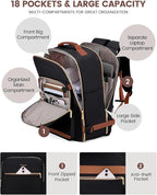 LOVEVOOK 56L Travel Backpack for Women & Men, Airline Approved Carry On Luggage with 3 Packing Cubes, TSA Overnight Bags, Waterproof Personal Item Bag, Weekender Essentials Backpacks fits 17" Laptop