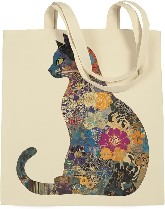 ANNA QUEEN Cat Tote Bag Shoulder Bag Handle Bag for Gym Yoga Picnic Beach Kitchen Reusable