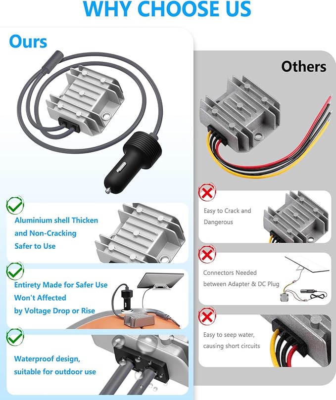 EAGWELL Starlink Mini Car Adapter with Step Up Converter, 12V Power Cable with Cigarette Lighter Plug, 10-24V to 30V 3.5A Conversion Kit for Truck RV Boat