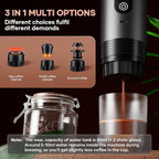 Portable Coffee Maker Espresso Machine Small Electric Battery Operated Coffee Cup Mini Espresso Machines Self-Heating Car Travel Espresso Pod Maker, 3-IN-1 Ground Coffee & NS Capsule Hiking Camping