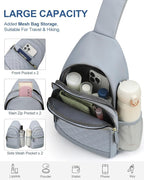 Capolo Sling Bag for Women Men Waterproof Crossbody Bags for Women Trendy Casual Fanny Pack with Convertible Shoulder Strap Chest Bag for Travel Hiking(Blue, Large)