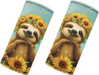 BIGCARJOB Sunflower Sloth Print Luggage Handle Wraps Set for Suitcase,2 Pieces Door Handle Protection Sleeve Covers Car Grab Handle Wraps Luggage Handle Tags Travel Accessories