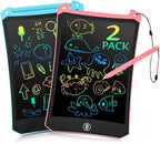 EooCoo Toddler Toys, LCD Writing Tablet for Kids 2 Pack, Toddler Travel Essentials Drawing Pad, Mess Free Coloring Books, Road Trip Activities, Age 3-5 Girls Boys Gifts - 8.5 Inch
