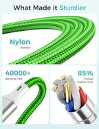 Amasuki Travel Essentials,4 in 1 for Apple Watch Charger/iPhone Charger/Multi Charging Cable,Vacation RV Camping Essentials,USB C/L/Micro Portable Charger for iWatch 11-1/iPhone 17-12,Car&Gift-Green