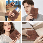 Passport Holder Wallet Cover Personalized Letter A-Z Travel Wallet RFID Blocking Passport Cover Wallet Case for Travel Passport Book Holders for Women and Men, Brown-N