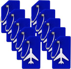 10 Pack Silicone Luggage Tag for Suitcases with Stainless Loop, TSA Approved, Privacy Protection Travel Essentials Bag Tags by Gostwo, Blue