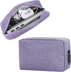 CAAORDKSO Small Cable Organizer Bag, Charger Organizer Case Pouch Travel Bag, Waterproof Electronics Accessories Case for USB, Cable, Cord, Charger, Phone, Power Bank, Earphone (Small-Purple)